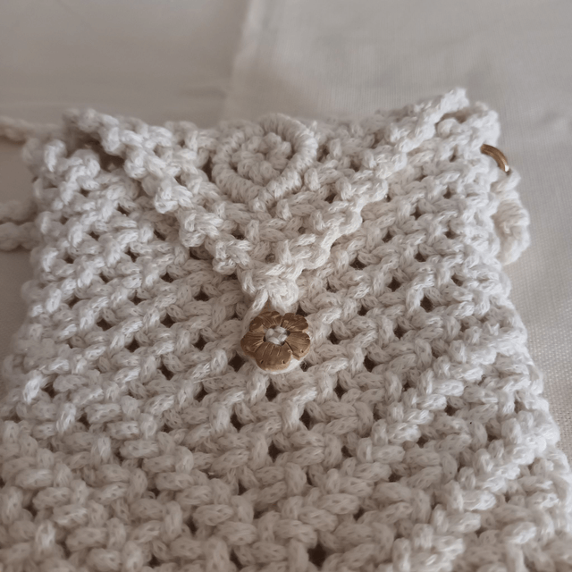 Pochette bandoulière macramé coco