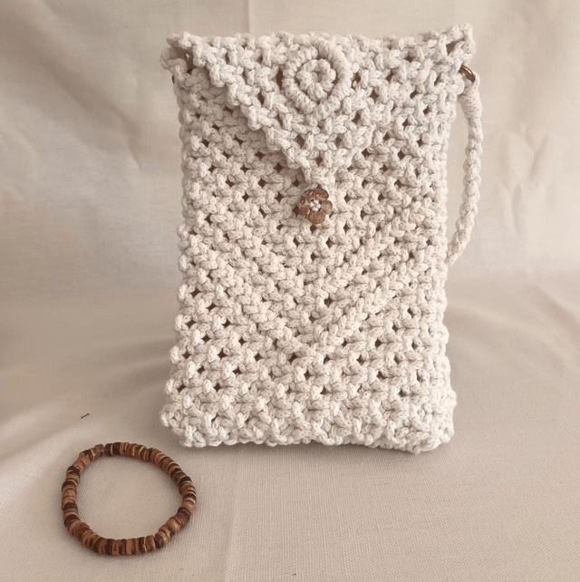 Pochette bandoulière macramé coco