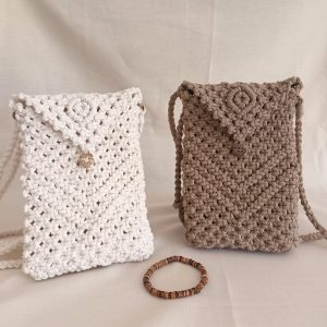 Pochette bandoulière macramé coco
