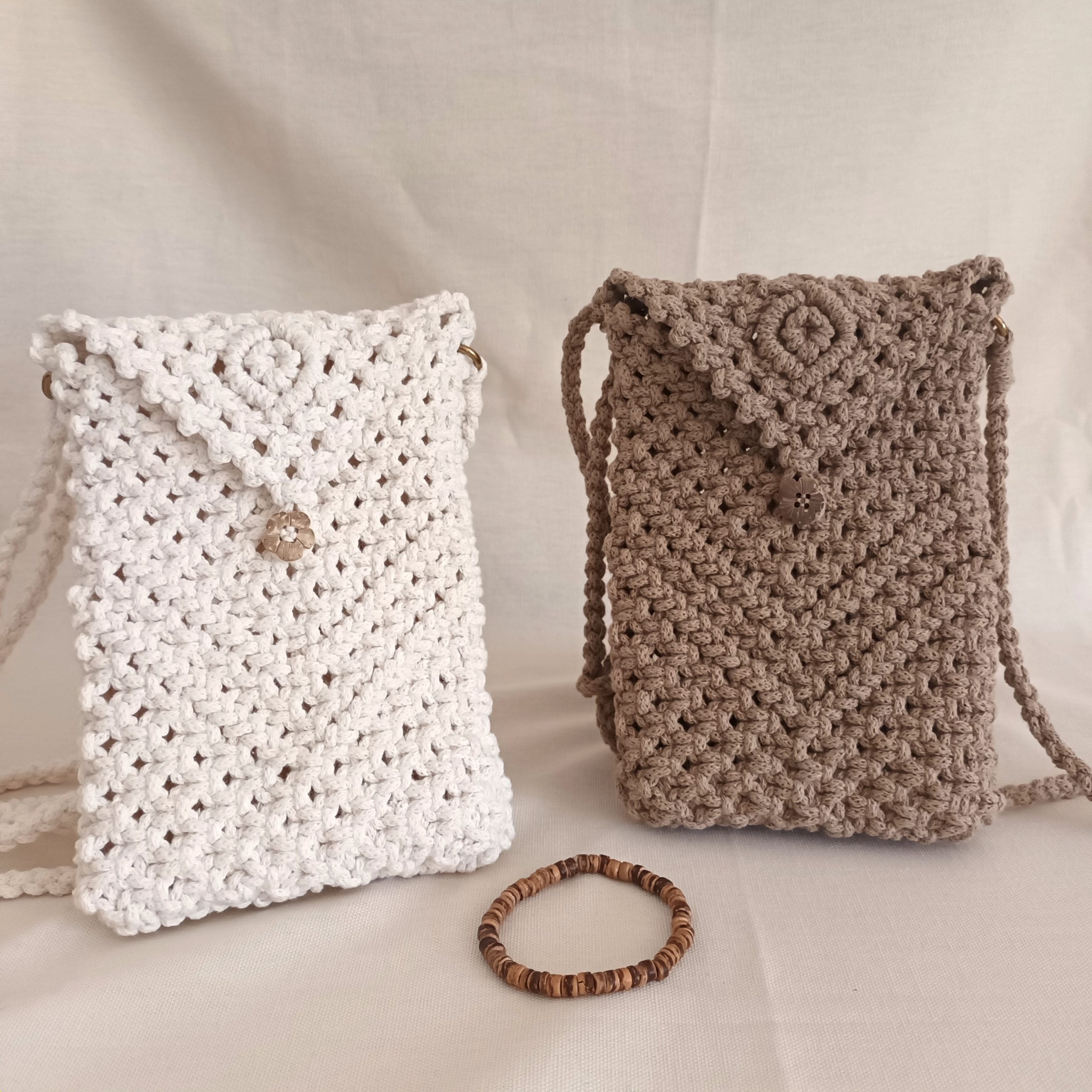 Pochette bandoulière macramé coco – Image 1