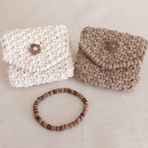 Porte-monnaie macramé coco